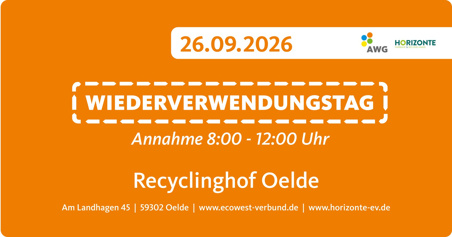 Orangener Flyer für den Wiederverwendungstag