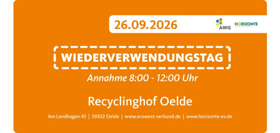 Orangener Flyer für den Wiederverwendungstag