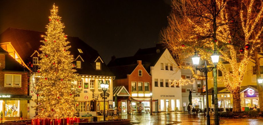 Weihnachtsbeleuchtung in der Oelder Innenstadt