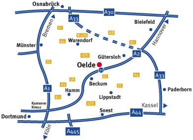 Karte von Oelde und Umgebung