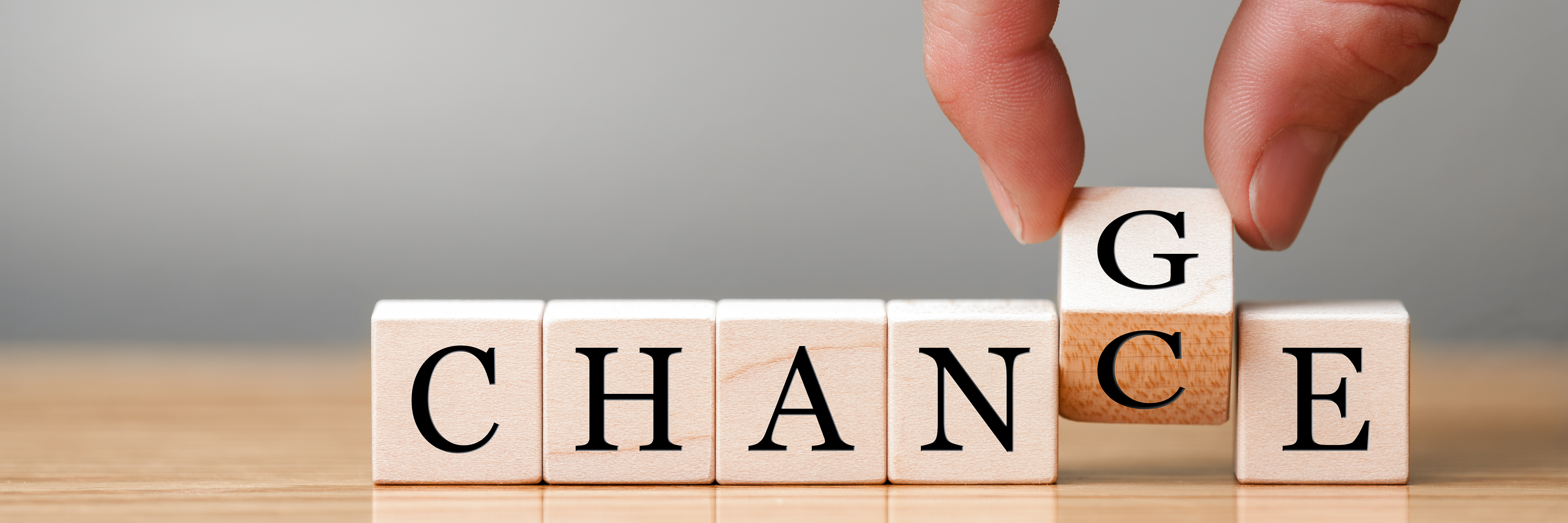 Hand flip wooden cube with word "change" to "chance", Personal development and career growth or change yourself concept