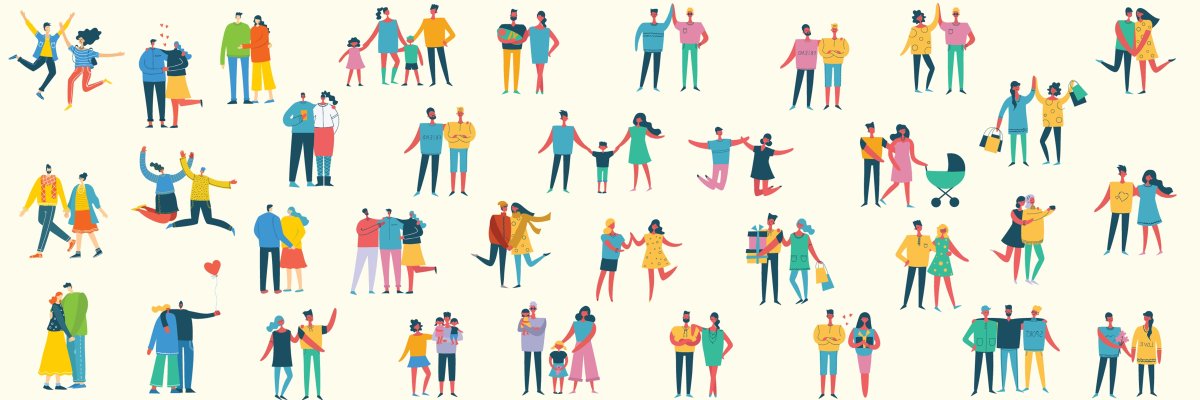 Vector illustration of different family people wi