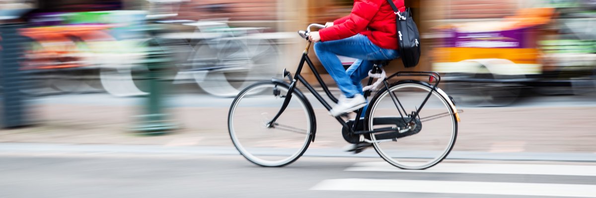Fahrradfahrer in der Stadt
