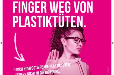 Plakat Finger weg von Plastiktüten 
