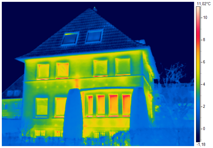 Infothermografie - Aufnahme eines Hauses
