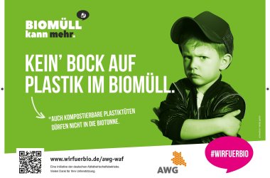 Plakat Kein Bock auf Plastik im Biomüll 