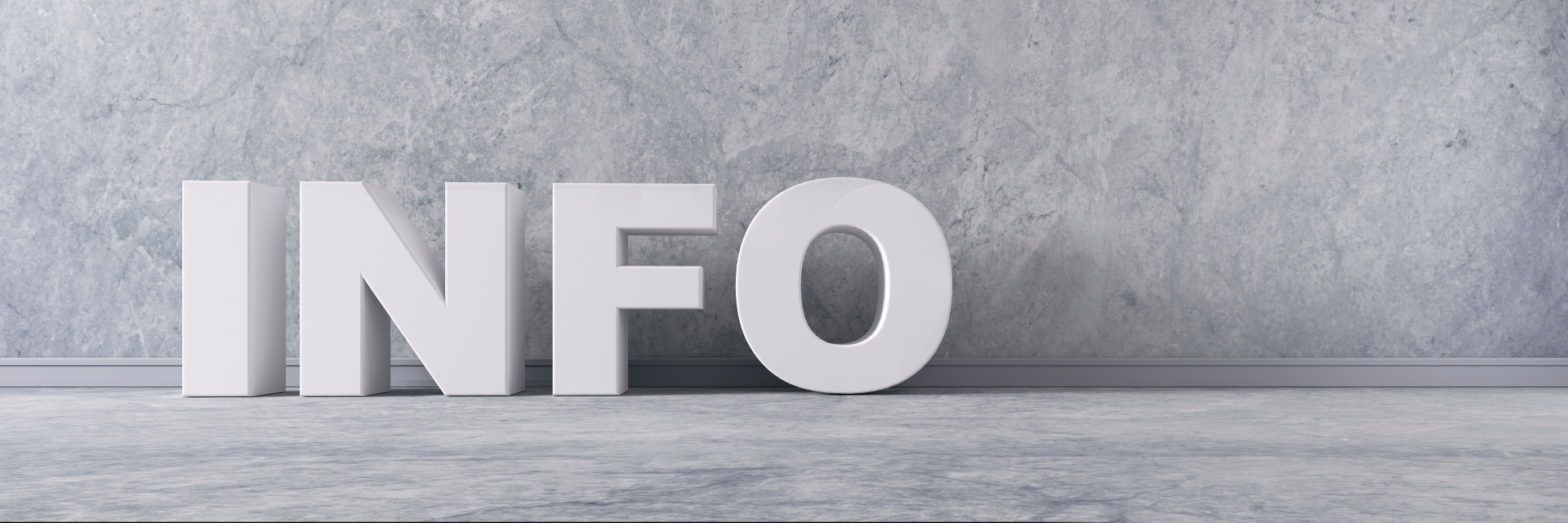 Info - Text vor Wand mit Steintextur - Leerfläche rechts