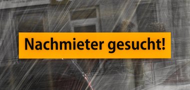 Schriftzug Nachmieter gesucht