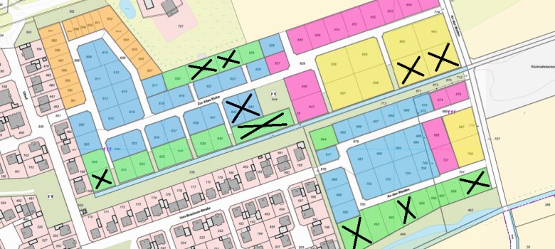 Lageplan Weitkamp II mit Kaufpreisdarstellung Lageplan Weitkamp II mit Kaufpreisdarstellung