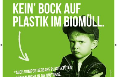 Plakat Kein Bock auf Plastik im Biomüll 