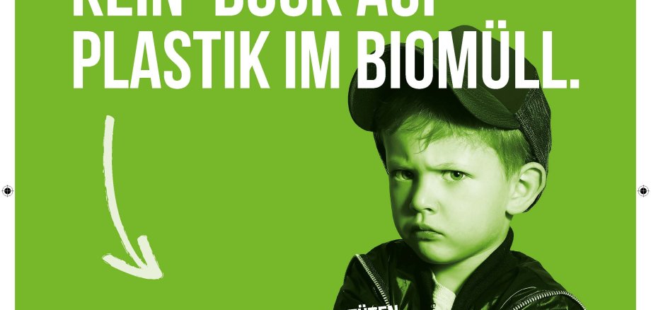 Plakat Kein Bock auf Plastik im Biomüll 