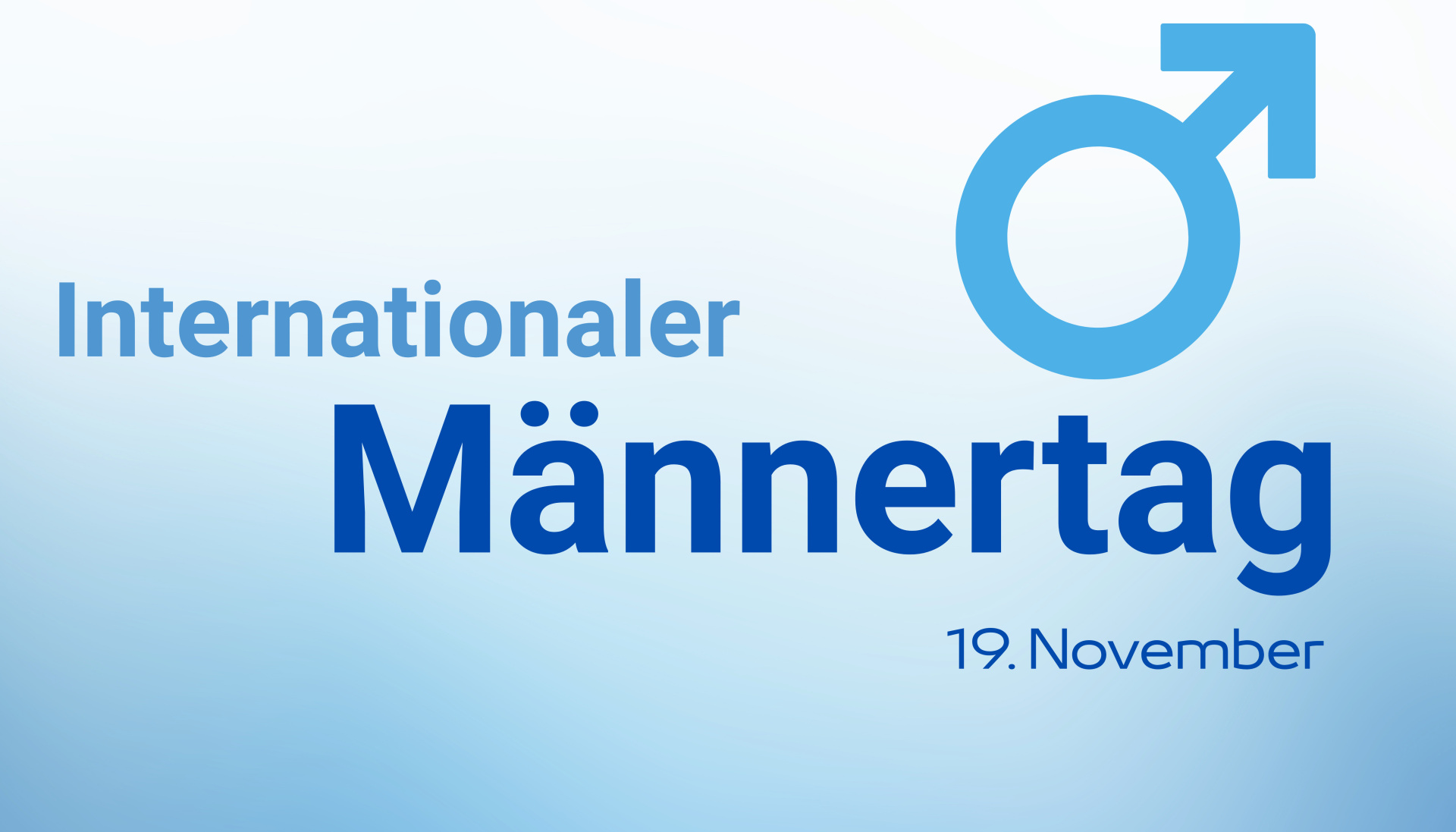 Aufschrift Internationaler Männertag, 19. November