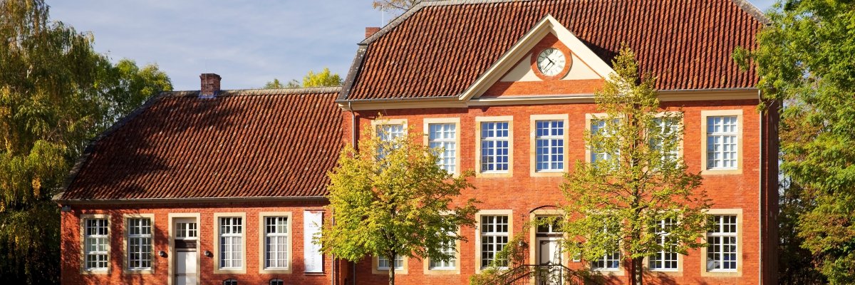 Kulturgut Haus Nottbeck, Museum für Westfälische Literatur, Herrenhaus und Hauptgebäude des Museums, Oelde, Münsterland, Nordrhein-Westfalen, Deutschland, Europa